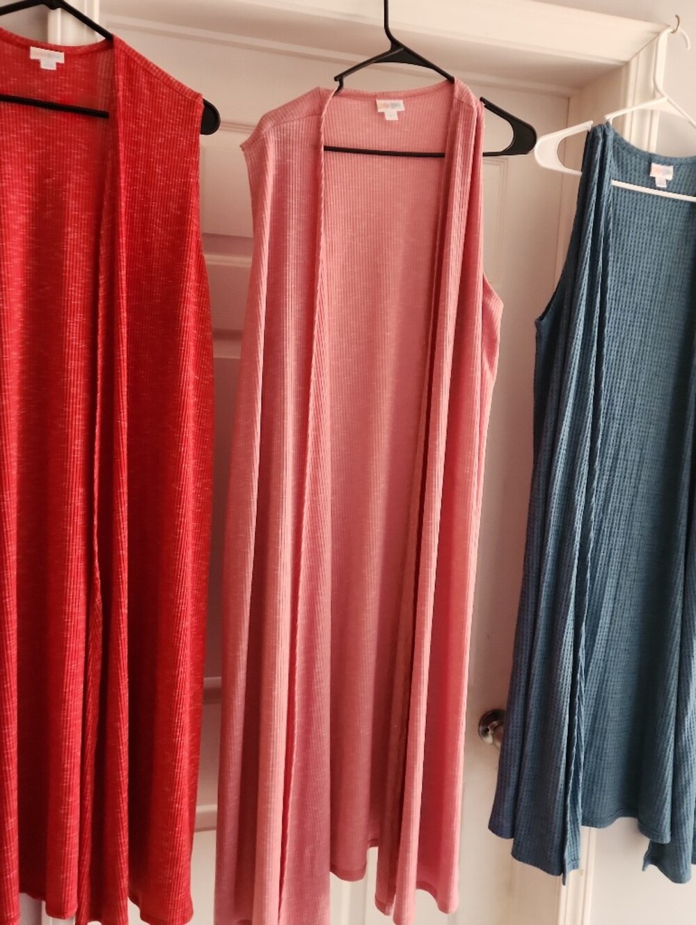 Lularoe Heather Duster Lot XL L Long Pink Turquoise Burnt Orange Festival Cardi